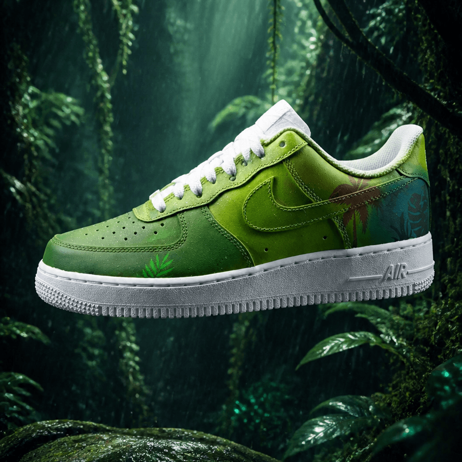 Nike Air Force 1 Jungle Edition Unikat handgemalt Gr. 42,5